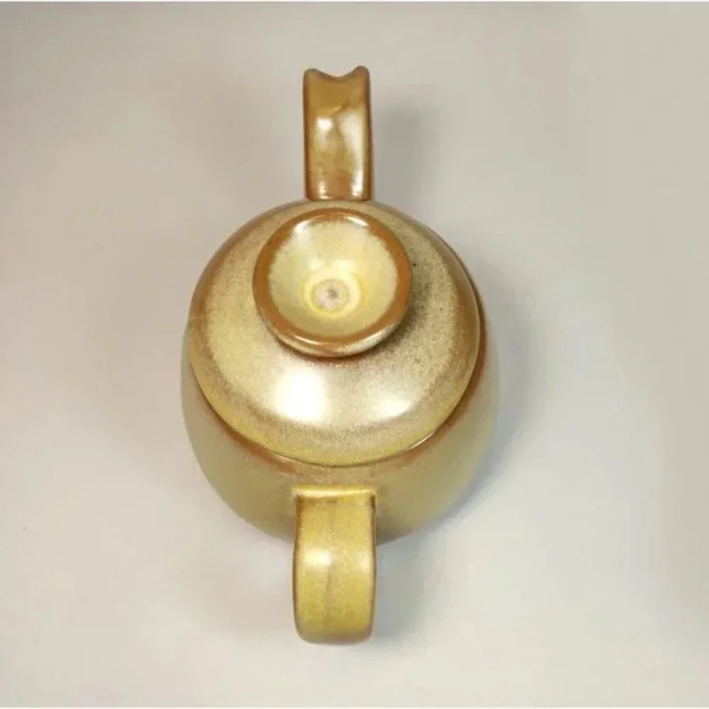 Vintage Set of Frankoma 6J Plainsman Desert Gold Teapot and Mug for Tea Coffee